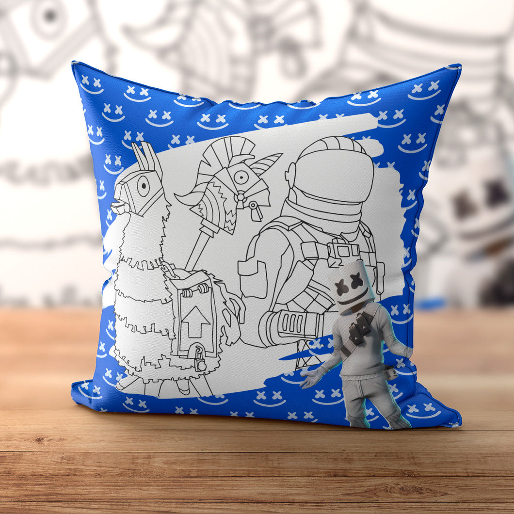 Marshmello Coloring Pillow| Nita's Krafty Kreations