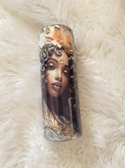 20 oz. Black woman with Gold and White Floral | Nita's Krafty Kreations™