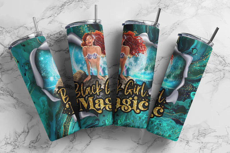 Little Mermaid Black Magic Tumbler | Nita's Krafty Kreations™