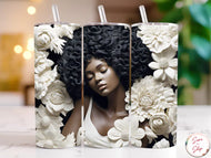 3D Black Woman Tumbler | Nita's Krafty Kreations™