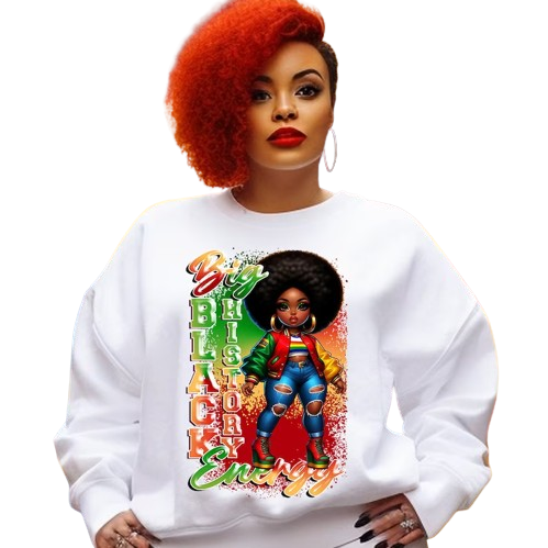 Big Black History Energy Sweatshirt/ Hoodies| Nita's Krafty Kreations™