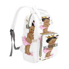 Load image into Gallery viewer, My Little Princess White  Multi-Function Diaper Backpack/Diaper Bag| Nita&#39;s Krafty Kreations™
