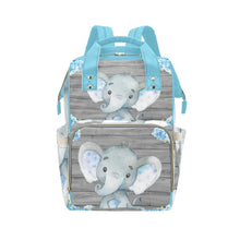 Load image into Gallery viewer, Blue Baby Elephant (Boy) Multi-Function Diaper Backpack/Diaper Bag| Nita&#39;s Krafty Kreations™
