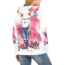 Cargar imagen en el visor de la galería, Survivor All Over Print Hoodie for Women (White Female Face) | Nita&#39;s Krafty Kreations™
