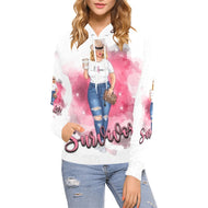 Survivor All Over Print Hoodie for Women (White Female Face) | Nita's Krafty Kreations™