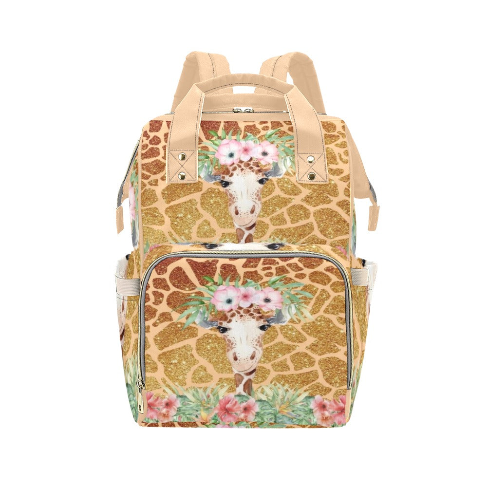 Flower Giraffe Multi-Function Diaper Backpack/Diaper Bag| Nita's Krafty Kreations™