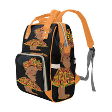 Cargar imagen en el visor de la galería, African doll Multi-Function Diaper Backpack/Diaper Bag| Nita&#39;s Krafty Kreations™
