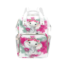 Load image into Gallery viewer, BABY Elephant ( White) Multi-Function Diaper Backpack/Diaper Bag| Nita&#39;s Krafty Kreations™
