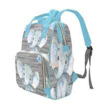 Load image into Gallery viewer, Blue Baby Elephant (Boy) Multi-Function Diaper Backpack/Diaper Bag| Nita&#39;s Krafty Kreations™
