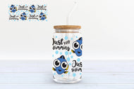 Just Keep Swimming 16 oz UV DTF CUP WRAP | Nita's Krafty Kreations™