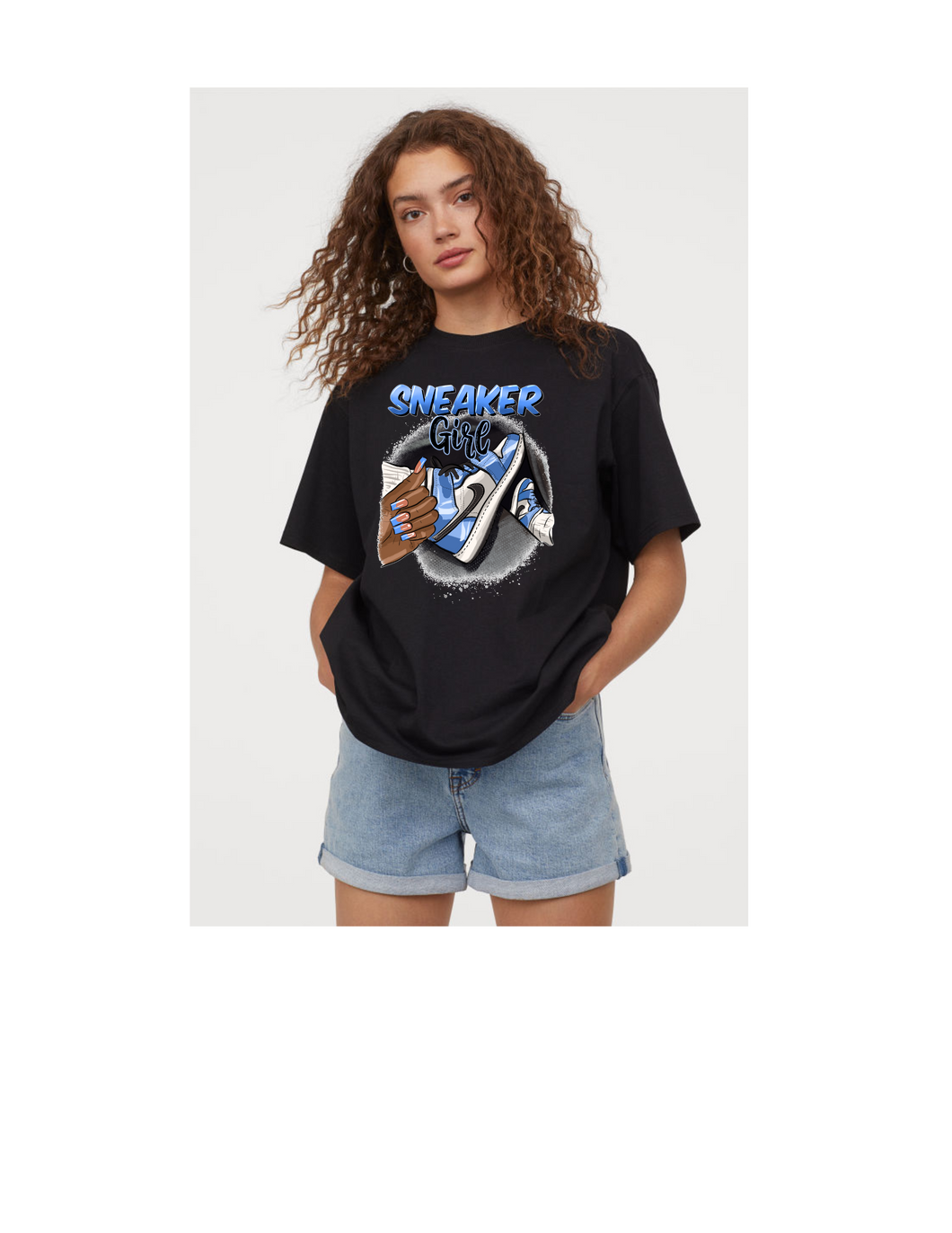 SNICKER GIRL BLUE T-shirt | Nita's Krafty Kreations™