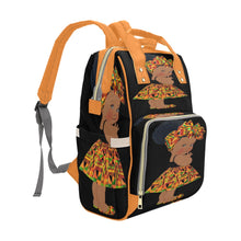 Load image into Gallery viewer, African doll Multi-Function Diaper Backpack/Diaper Bag| Nita&#39;s Krafty Kreations™
