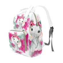 Load image into Gallery viewer, BABY Elephant ( White) Multi-Function Diaper Backpack/Diaper Bag| Nita&#39;s Krafty Kreations™
