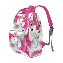 Load image into Gallery viewer, Baby Elephant (pink) Multi-Function Diaper Backpack/Diaper Bag| Nita&#39;s Krafty Kreations™
