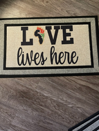 Love Lives Here Door Mat | Nita's Krafty Kreations ™