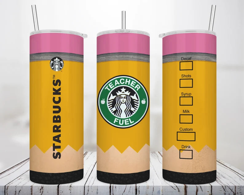 STARBUCKS TEACHER PENCIL) Tumbler | Nita's Krafty Kreations™